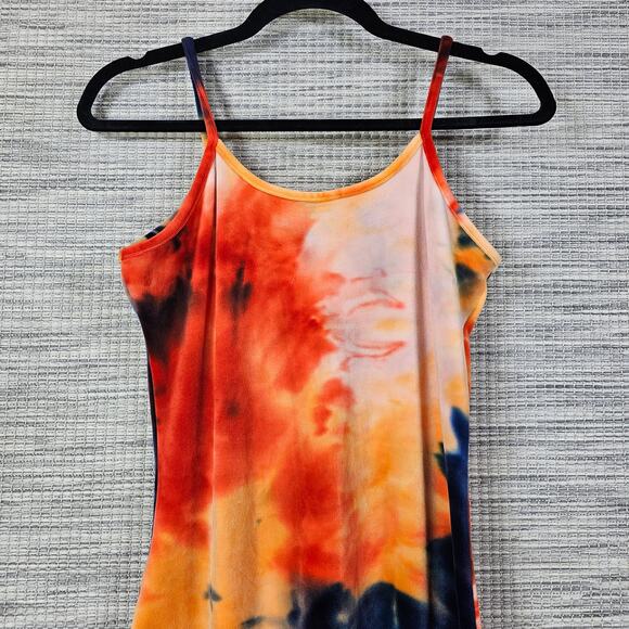 Roma Concept Jumpsuit XL Colorful Tie-dye Velvet Velour Stretchy Hippie Rainbow - Picture 11 of 15